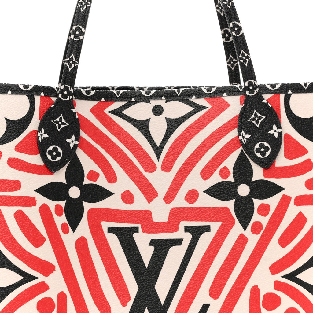 Monogram Giant Crafty Neverfull MM Creme Rouge Black