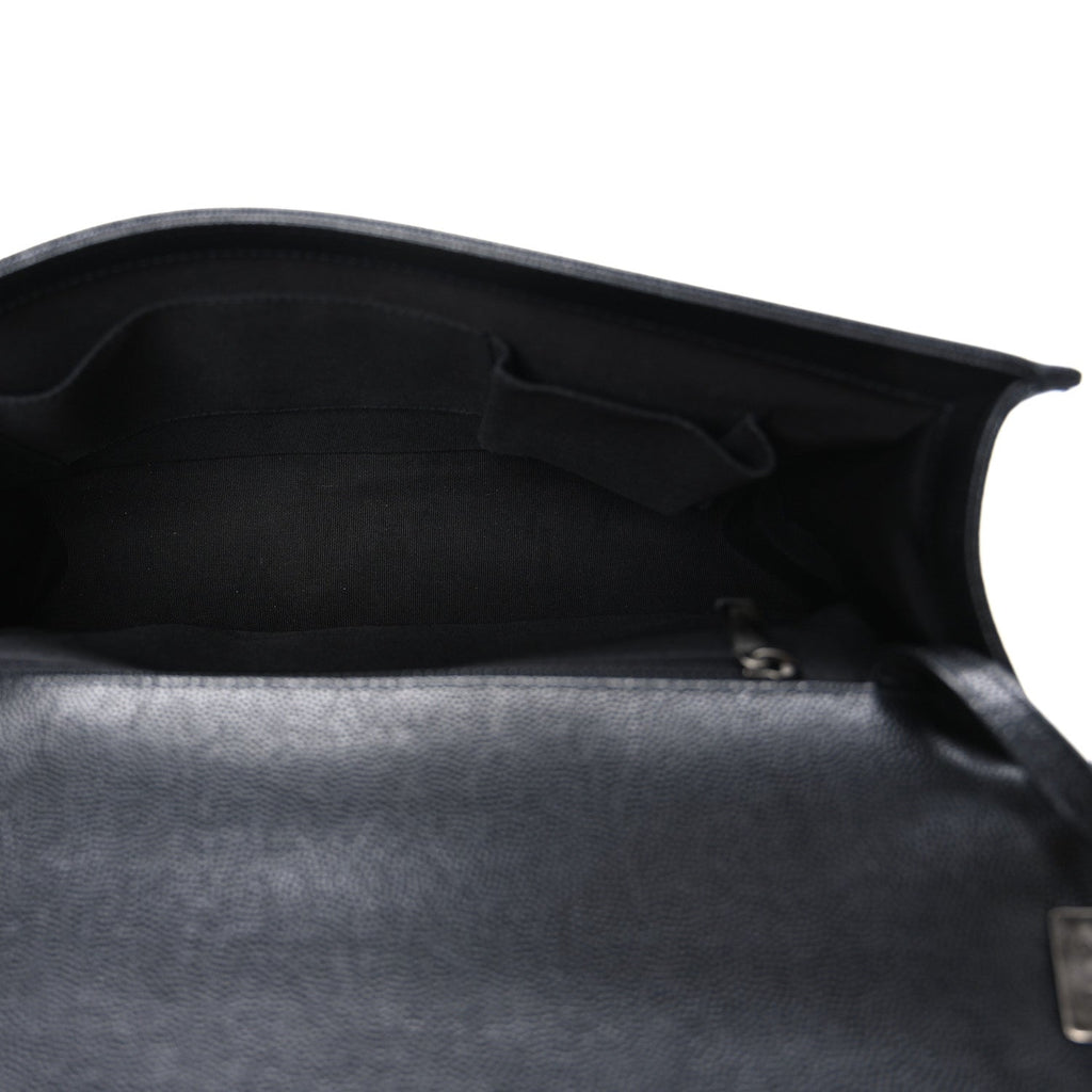 Caviar Quilted Large Boy Flap Black