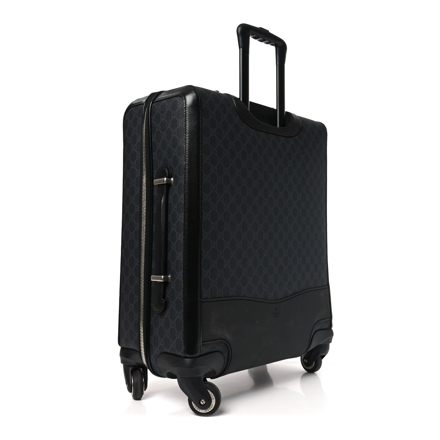 GG Supreme Monogram Azalea Calfskin Retro Interlocking G Small Savoy Cabin Trolley Black