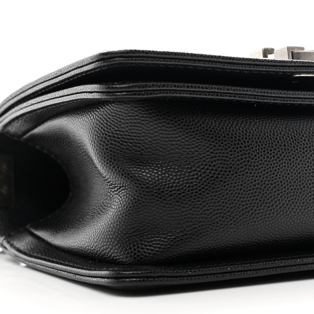 Caviar Quilted Small Boy Flap Black
