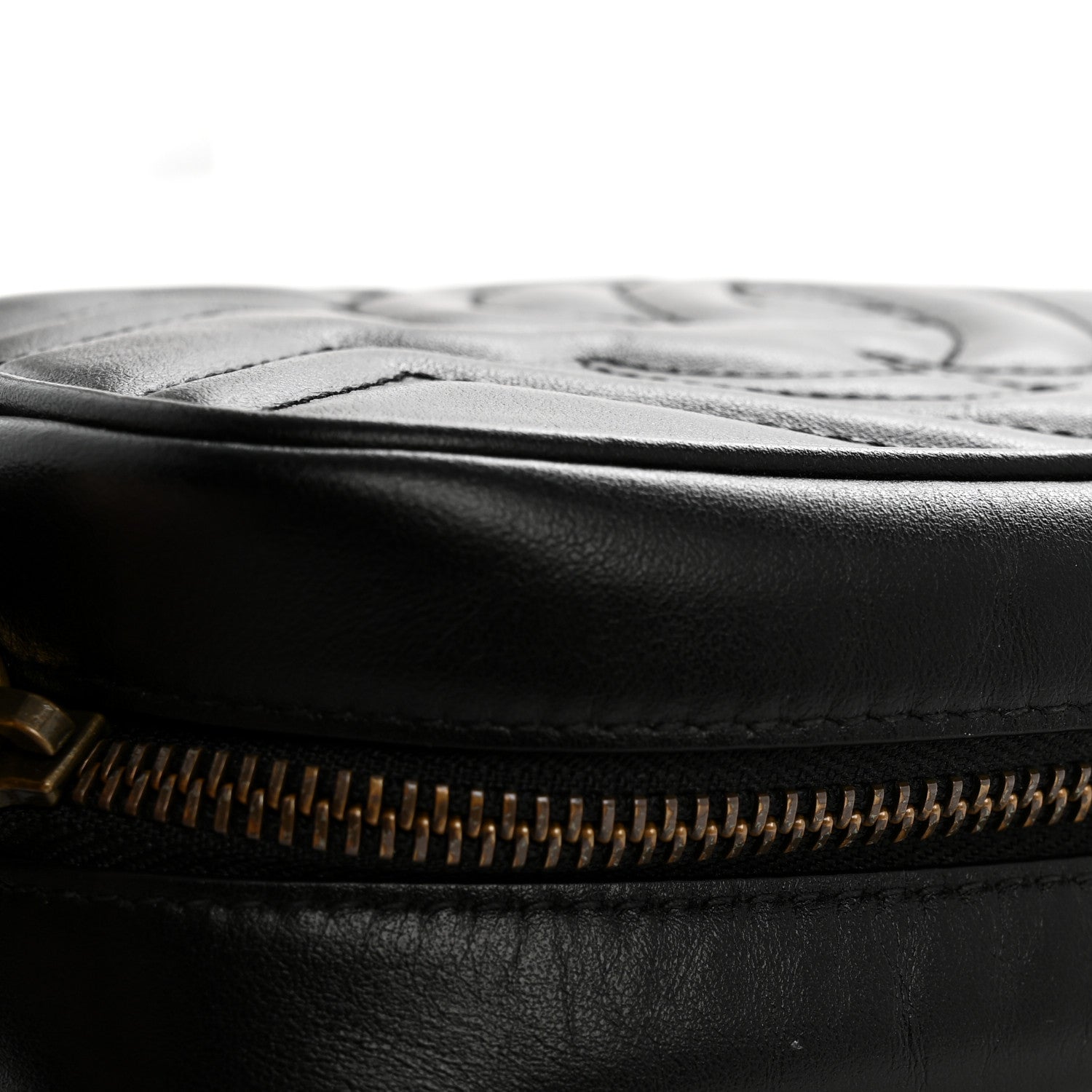 Calfskin Matelasse Mini GG Marmont Chain Shoulder Bag Black