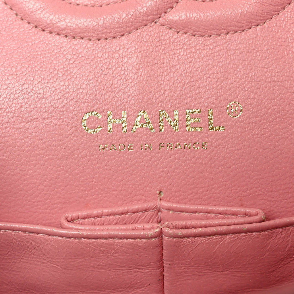Caviar Quilted Medium Double Flap Pink