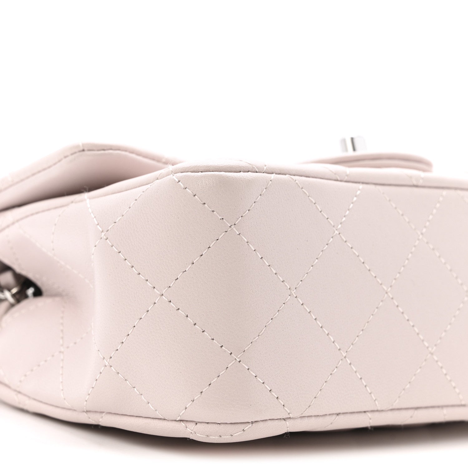Lambskin Quilted Mini Rectangular Flap Light Purple