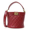 Calfskin Quilted Boy Bucket Bag Red