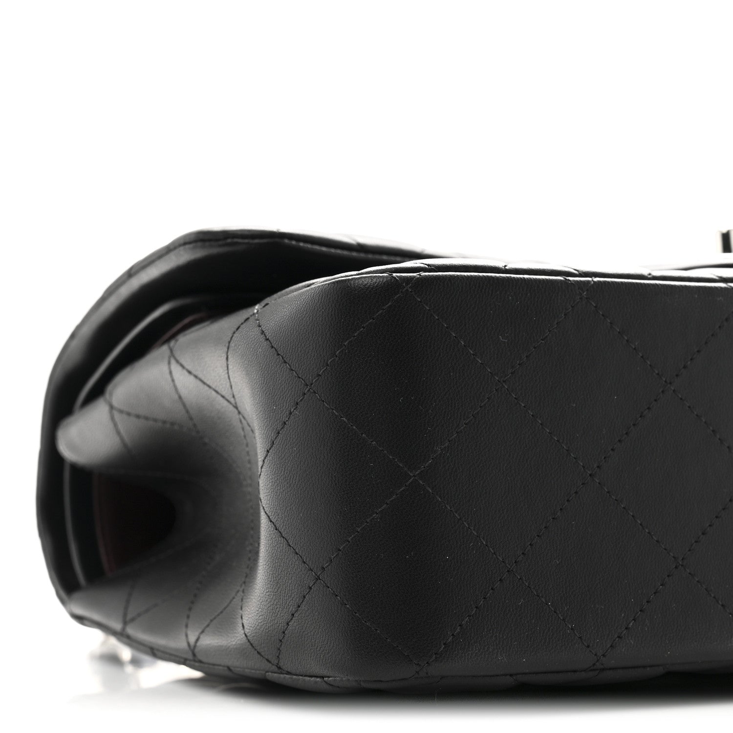 Lambskin Quilted Jumbo Double Flap Black