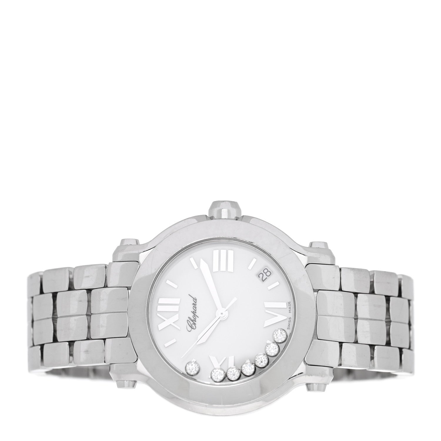 Stainless Steel 7 Diamond 36mm Happy Sport Quartz Watch