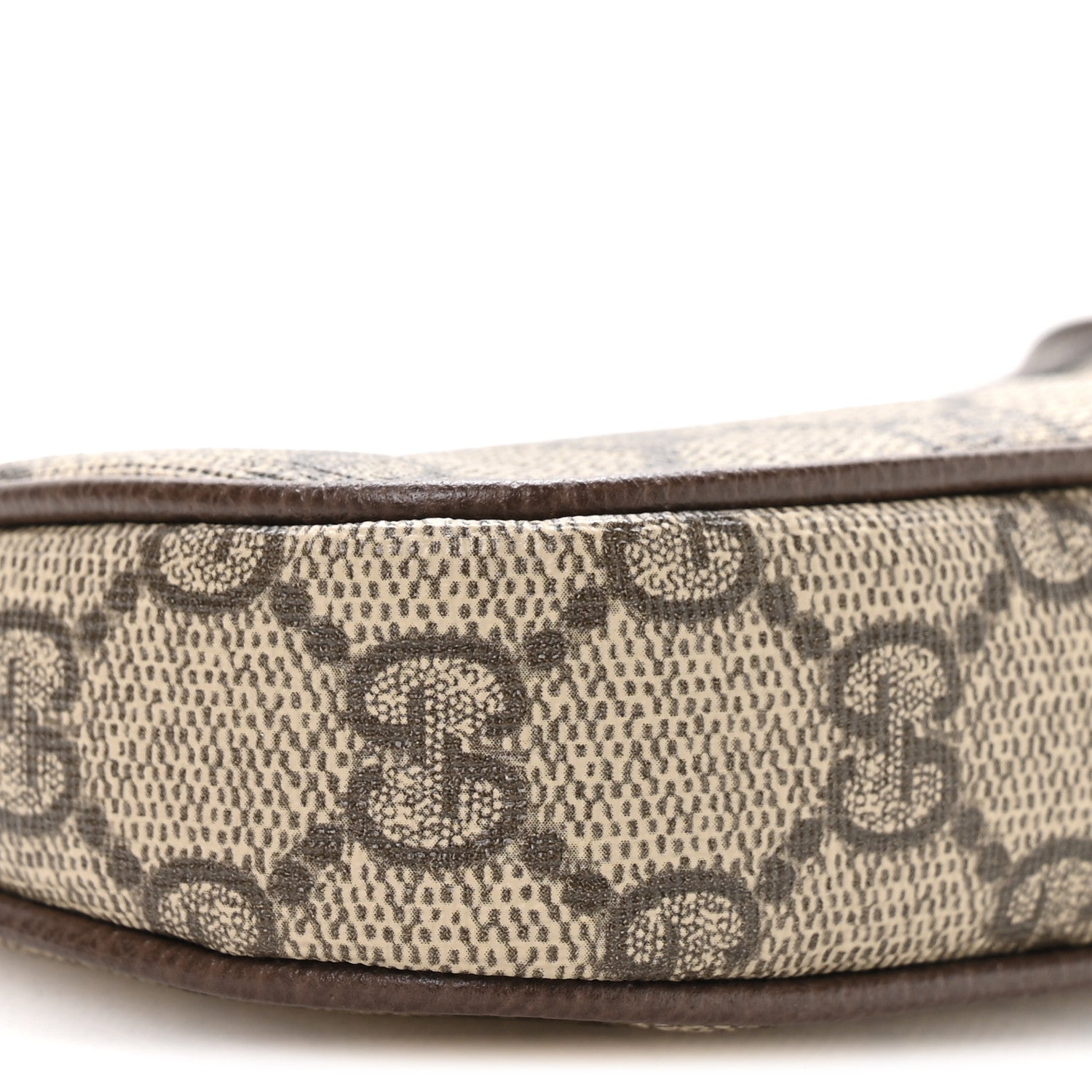 GG Supreme Monogram Textured Dollar Calfskin Mini Ophidia Chain Bag Beige Ebony