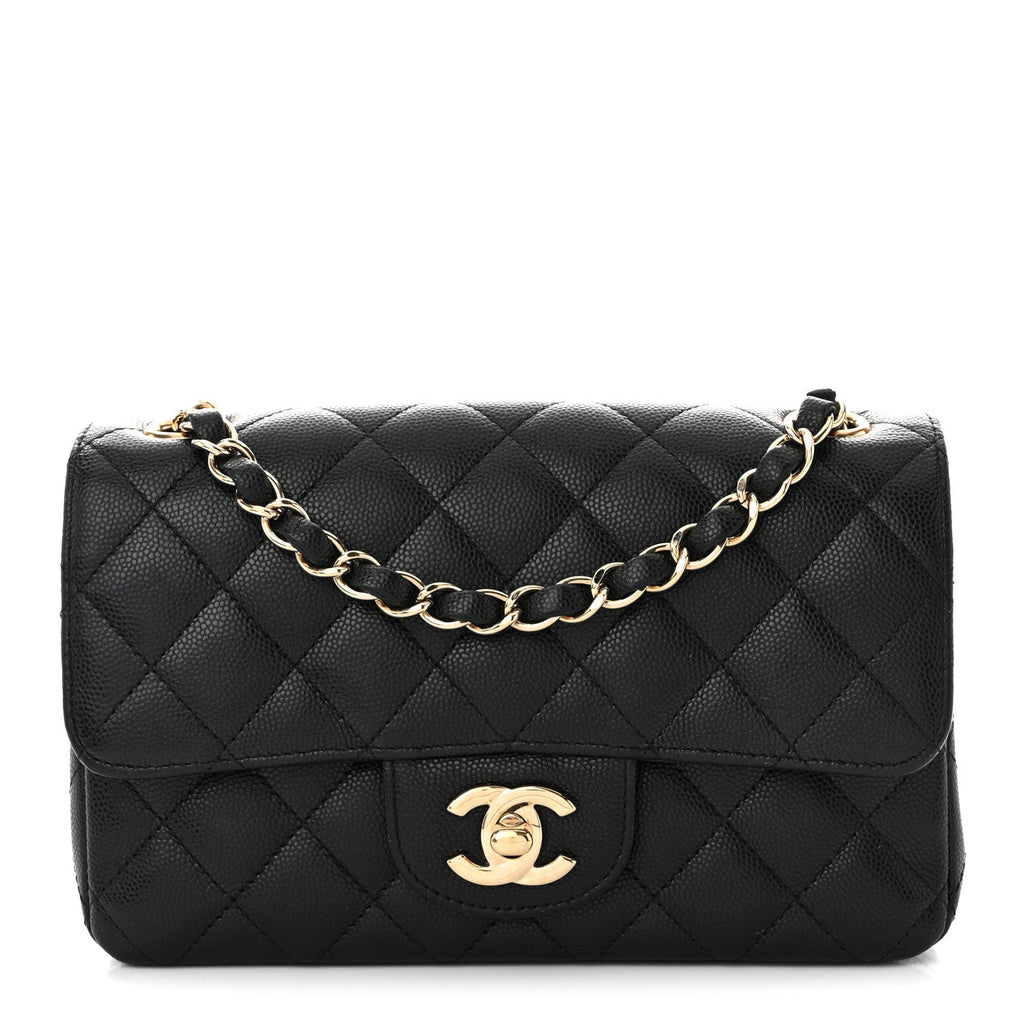 Caviar Quilted Mini Rectangular Flap Black