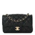 Caviar Quilted Mini Rectangular Flap Black