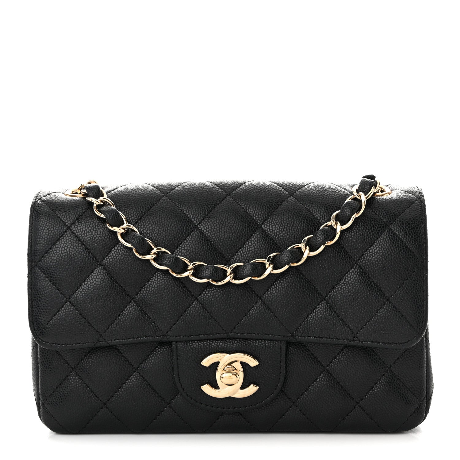 Caviar Quilted Mini Rectangular Flap Black