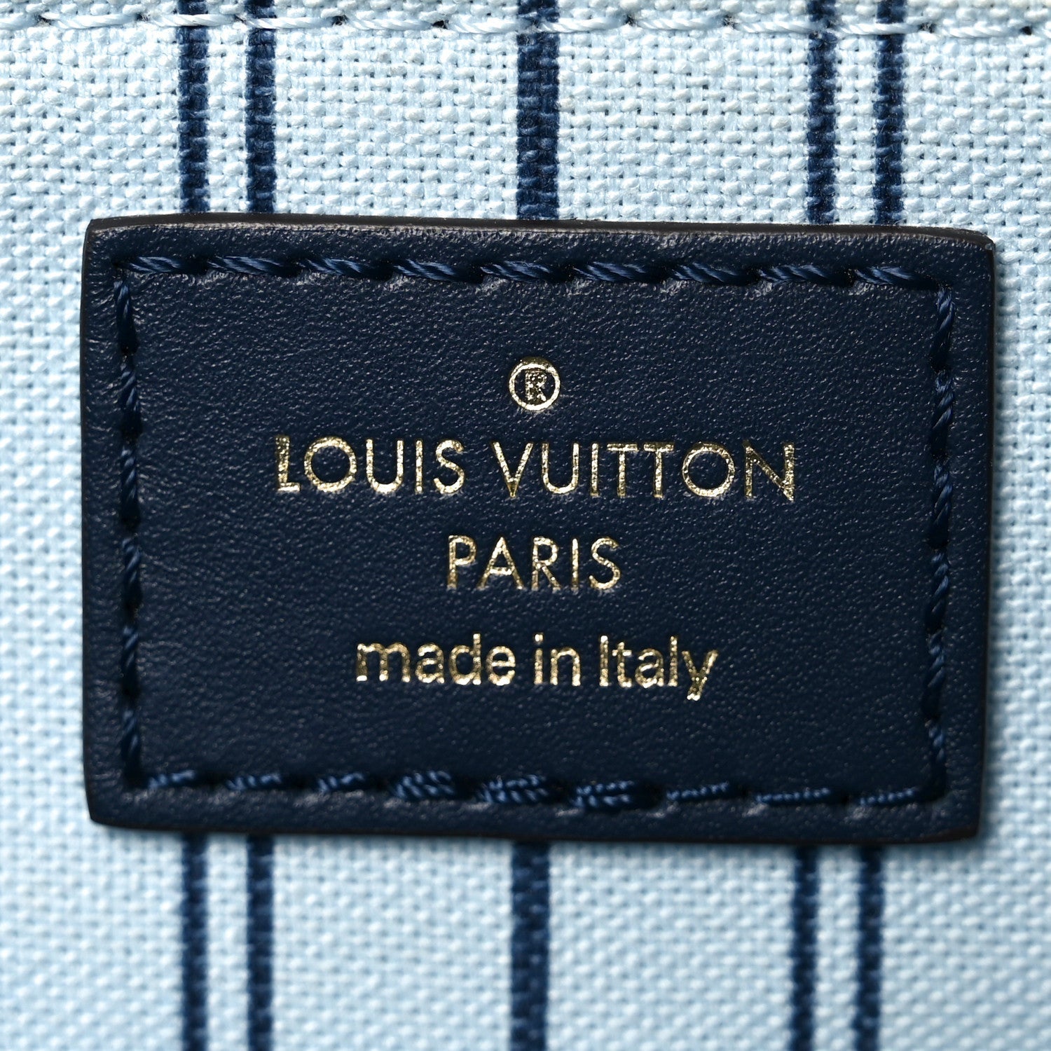 Raffia Calfskin Monogram Giant Onthego MM Blue