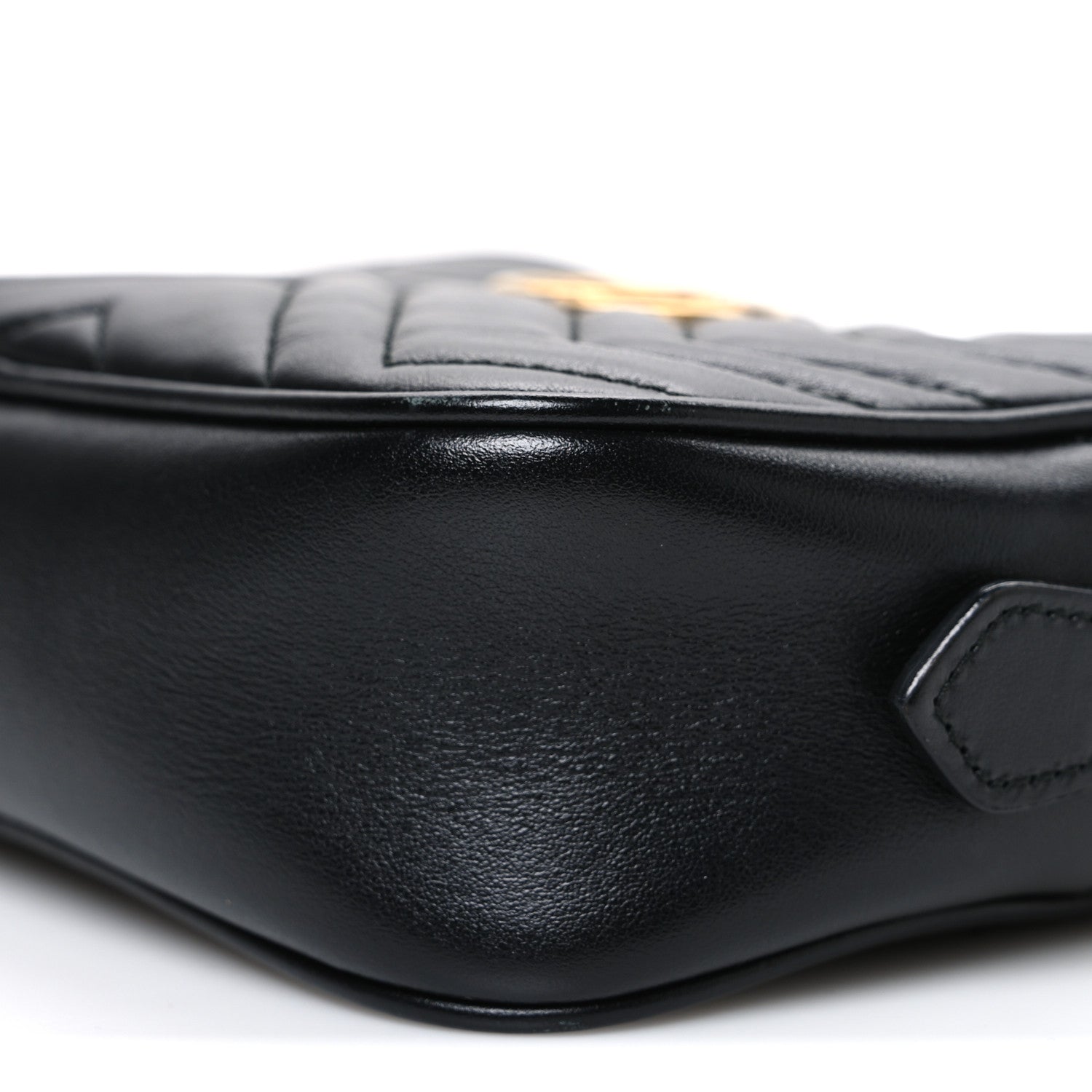 Calfskin Matelasse Mini GG Marmont Chain Shoulder Bag Black