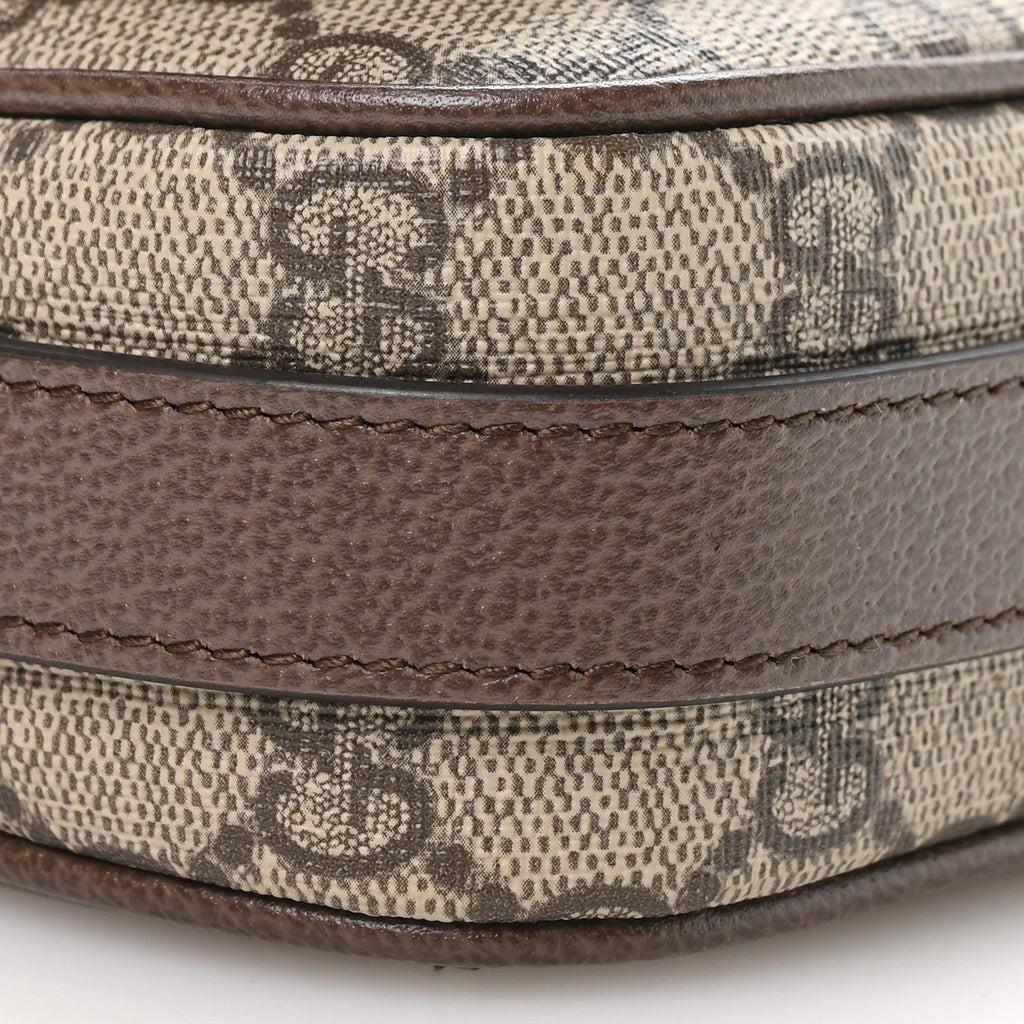 GG Supreme Monogram Web Mini Ophidia Flap Shoulder Bag Brown