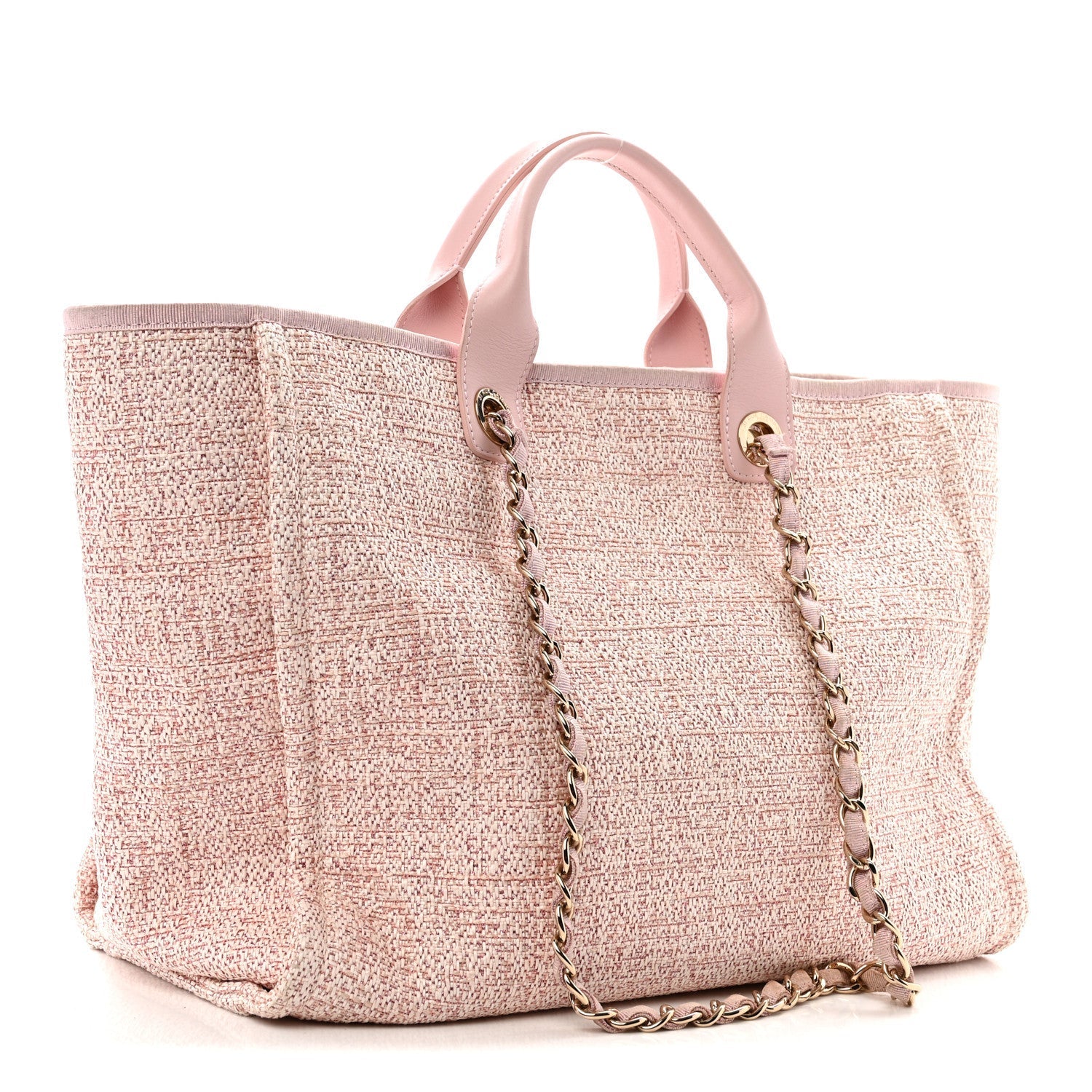 Lurex Boucle Deauville Medium Tote Pink