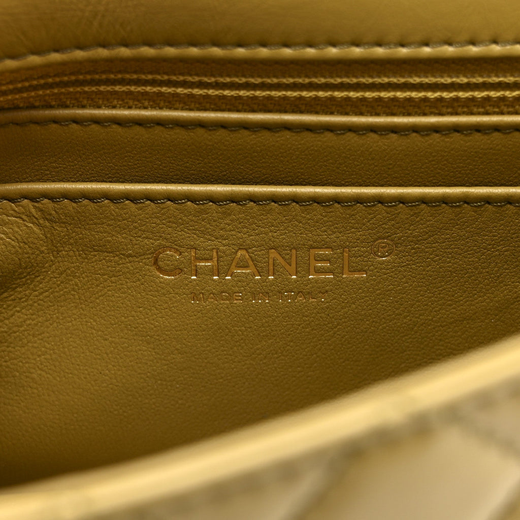 Aged Calfskin Quilted 2.55 Reissue 224 Flap  Khaki
