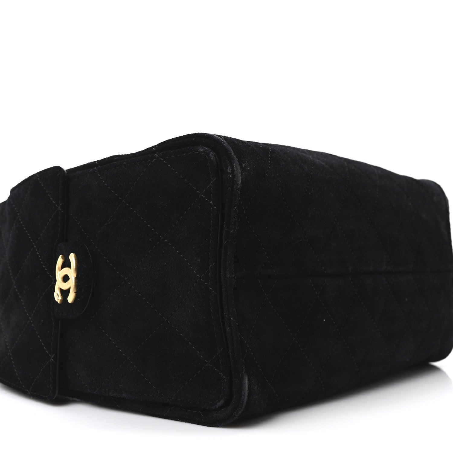 Suede Quilted Small Chanel 25 Handbag Black