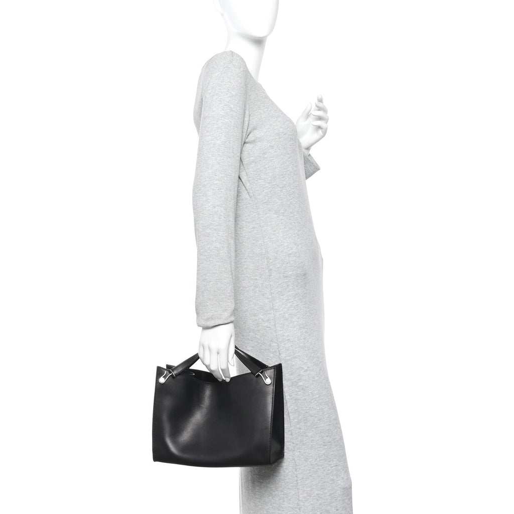 Polished Saddle Calfskin Small Alexia Bag Black