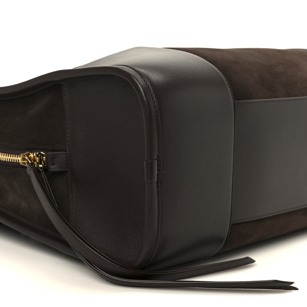 Suede Calfskin Large Amazona 180 Dark Chestnut