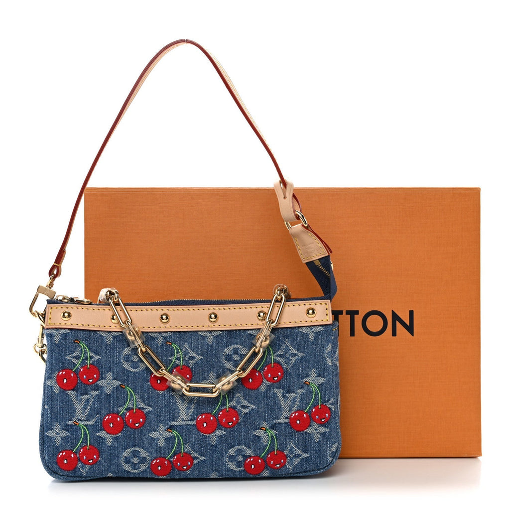 LV X TM Monogram Denim Cerises Pochette Accessories Blue