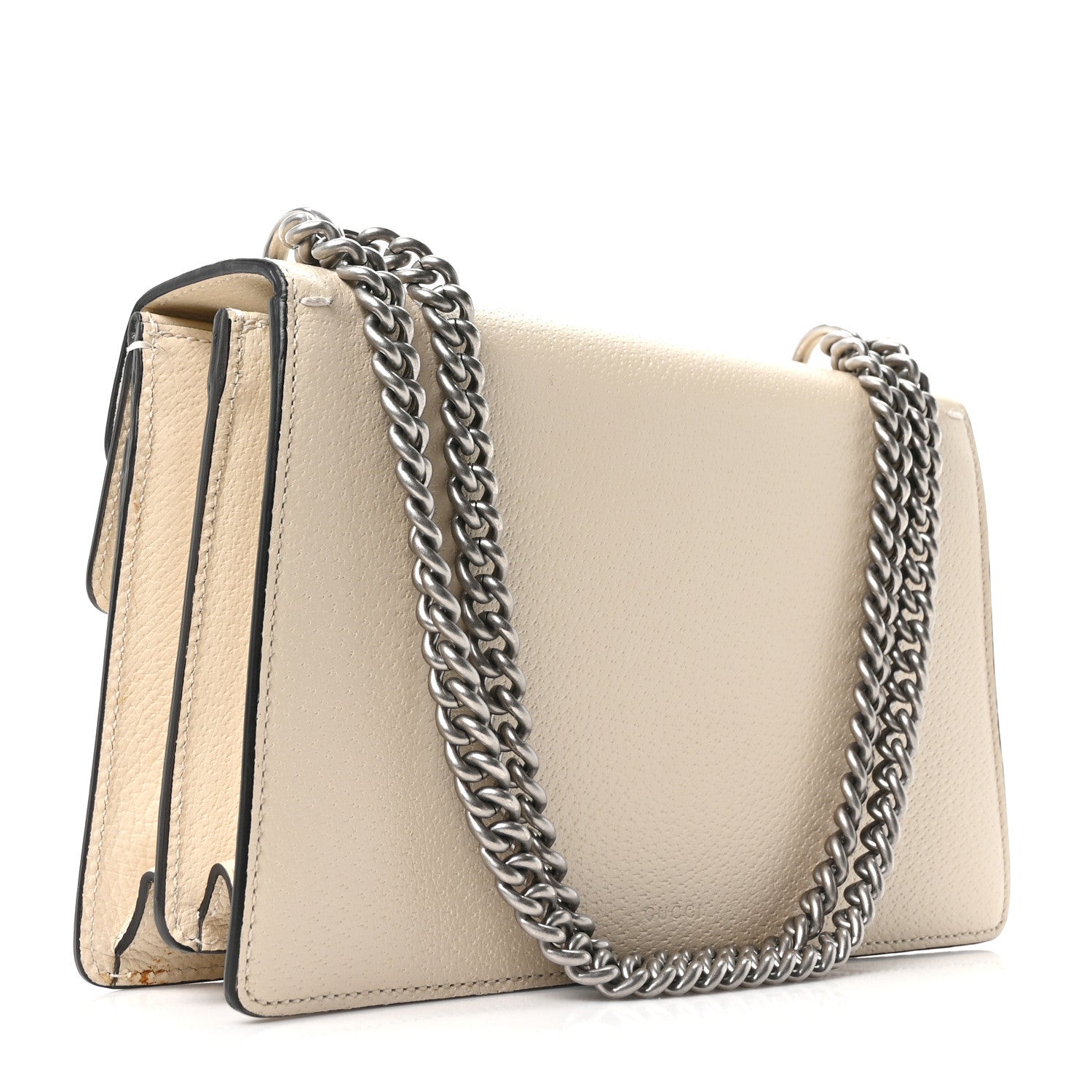 Textured Calfskin Crystal Small Dionysus Shoulder Bag Mystic White