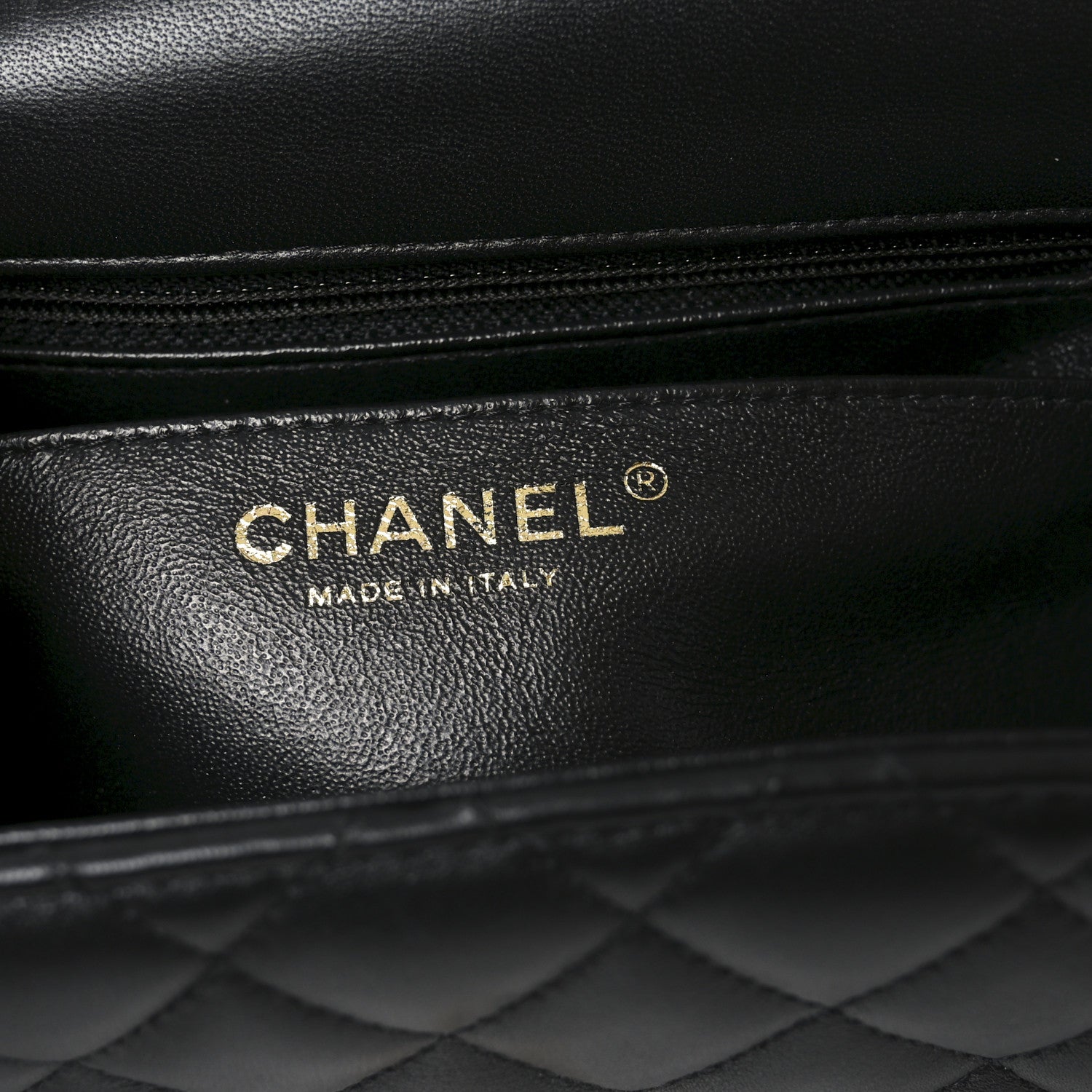 Lambskin Quilted Mini Square Flap Black