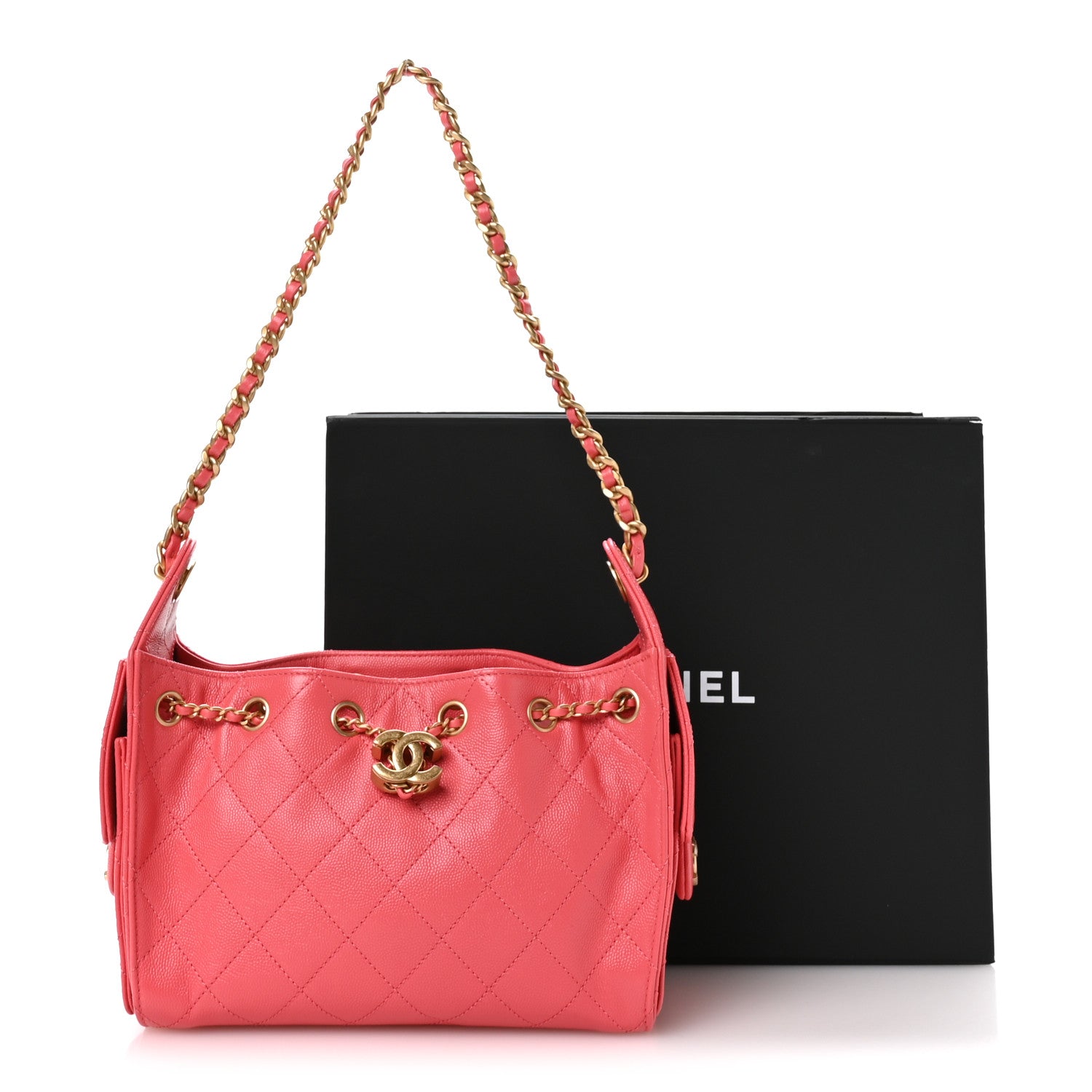 Caviar Quilted Mini Chanel 25 Handbag Coral