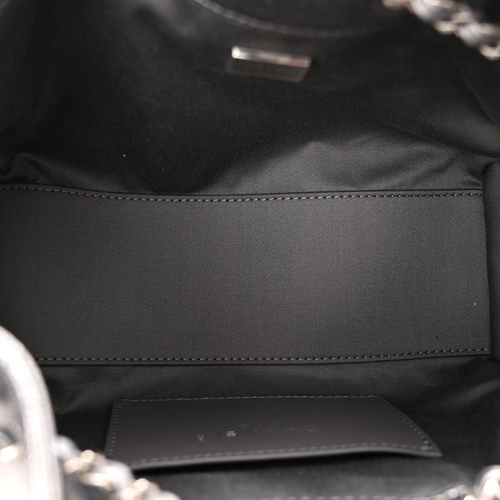 Metallic Caviar Quilted Mini Chanel 25 Handbag Anthracite