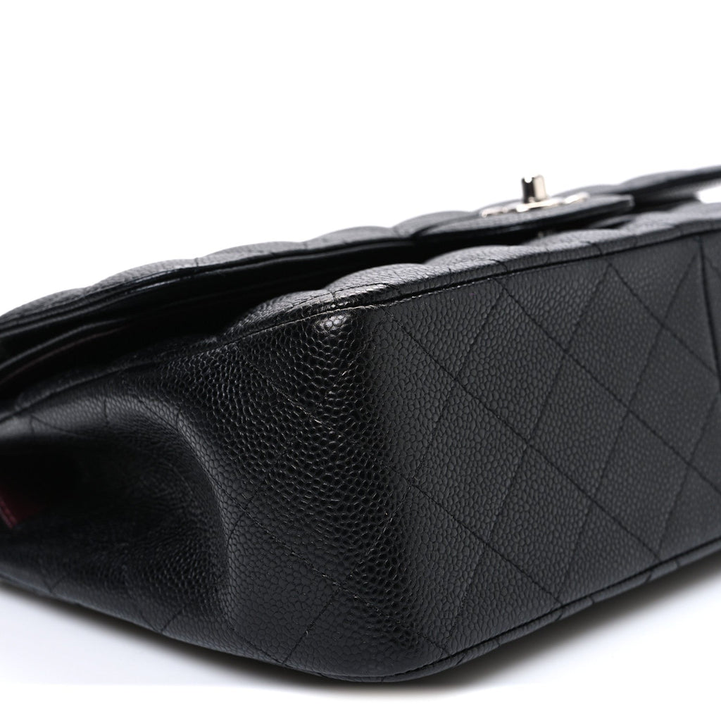 Caviar Quilted Jumbo Double Flap Black