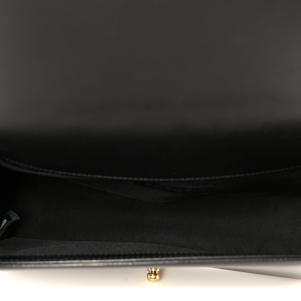 Lambskin Quilted Medium Boy Flap Black