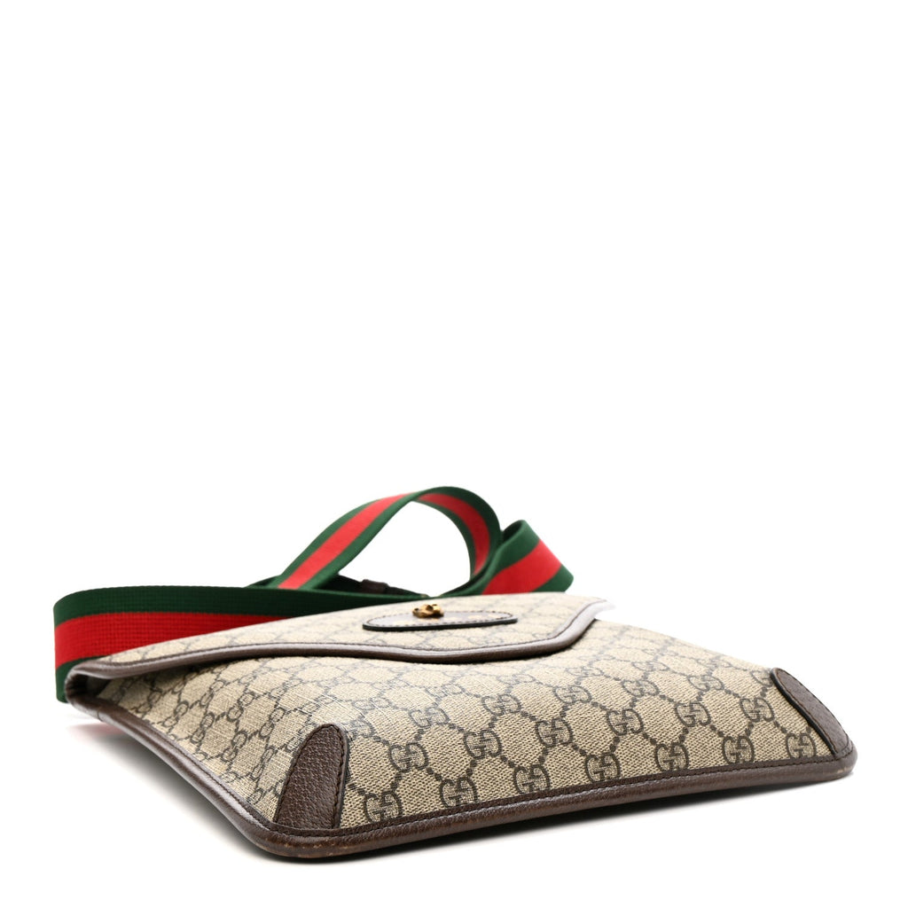 GG Supreme Monogram Web Medium Neo Vintage Flap Messenger Bag Beige New Acero