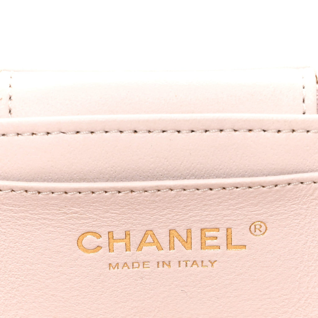 Lambskin Quilted Trendy Vanity Case Lilac