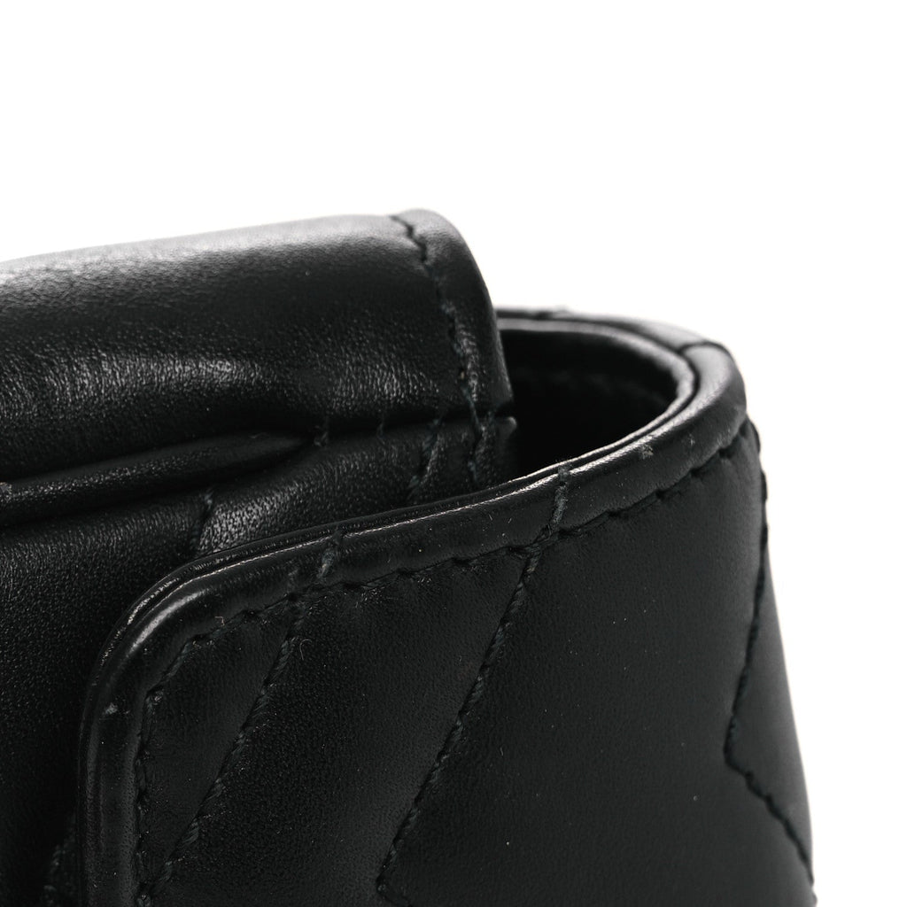 Calfskin Matelasse Super Mini GG Marmont Shoulder Bag Black