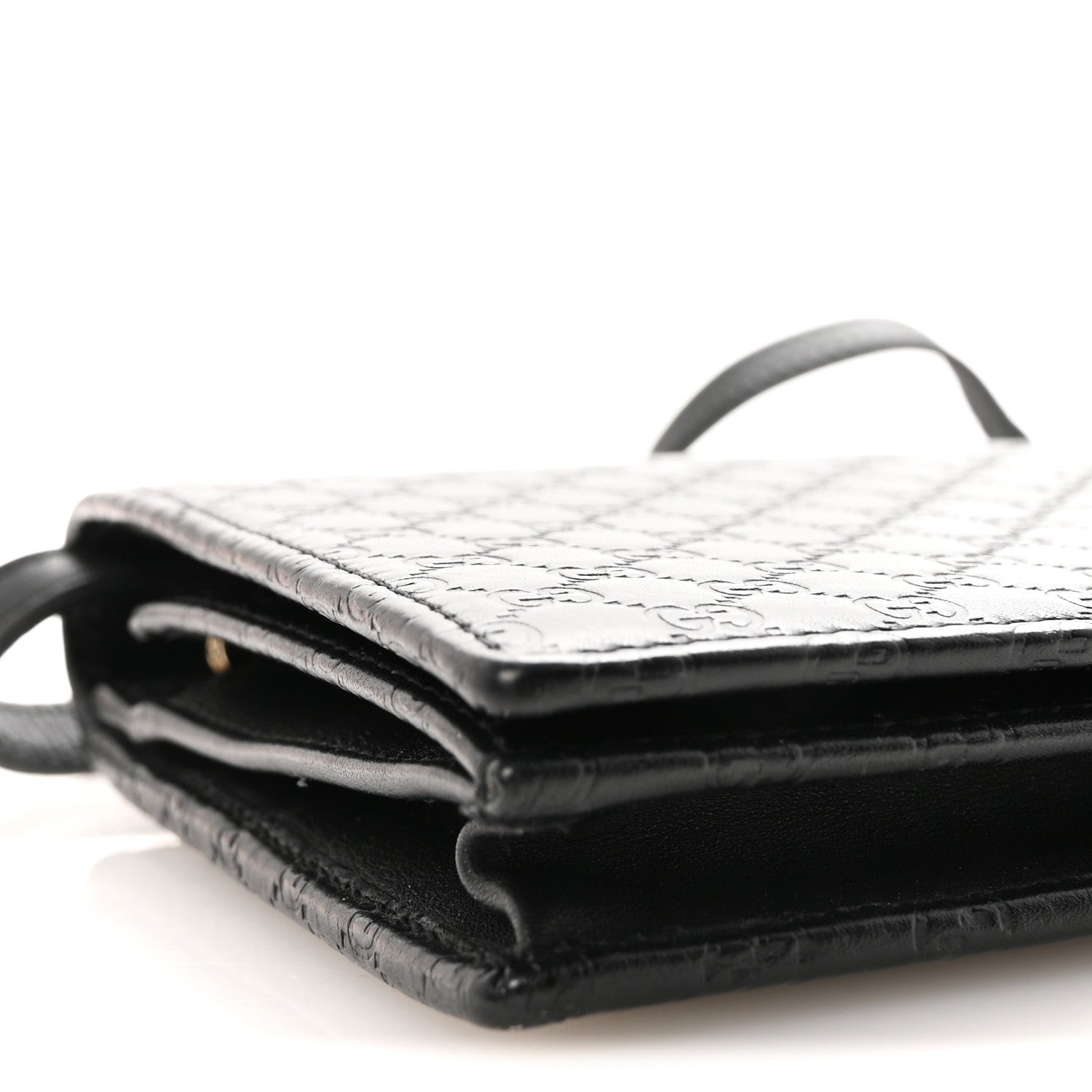 Microguccissima Crossbody Wallet Black