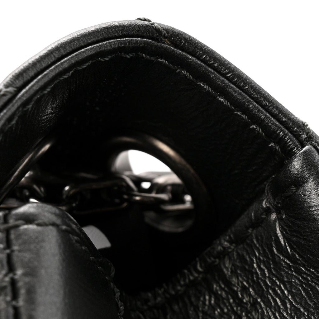 Metallic Aged Calfskin Chevron Quilted 2.55 Reissue Mini Flap Grey