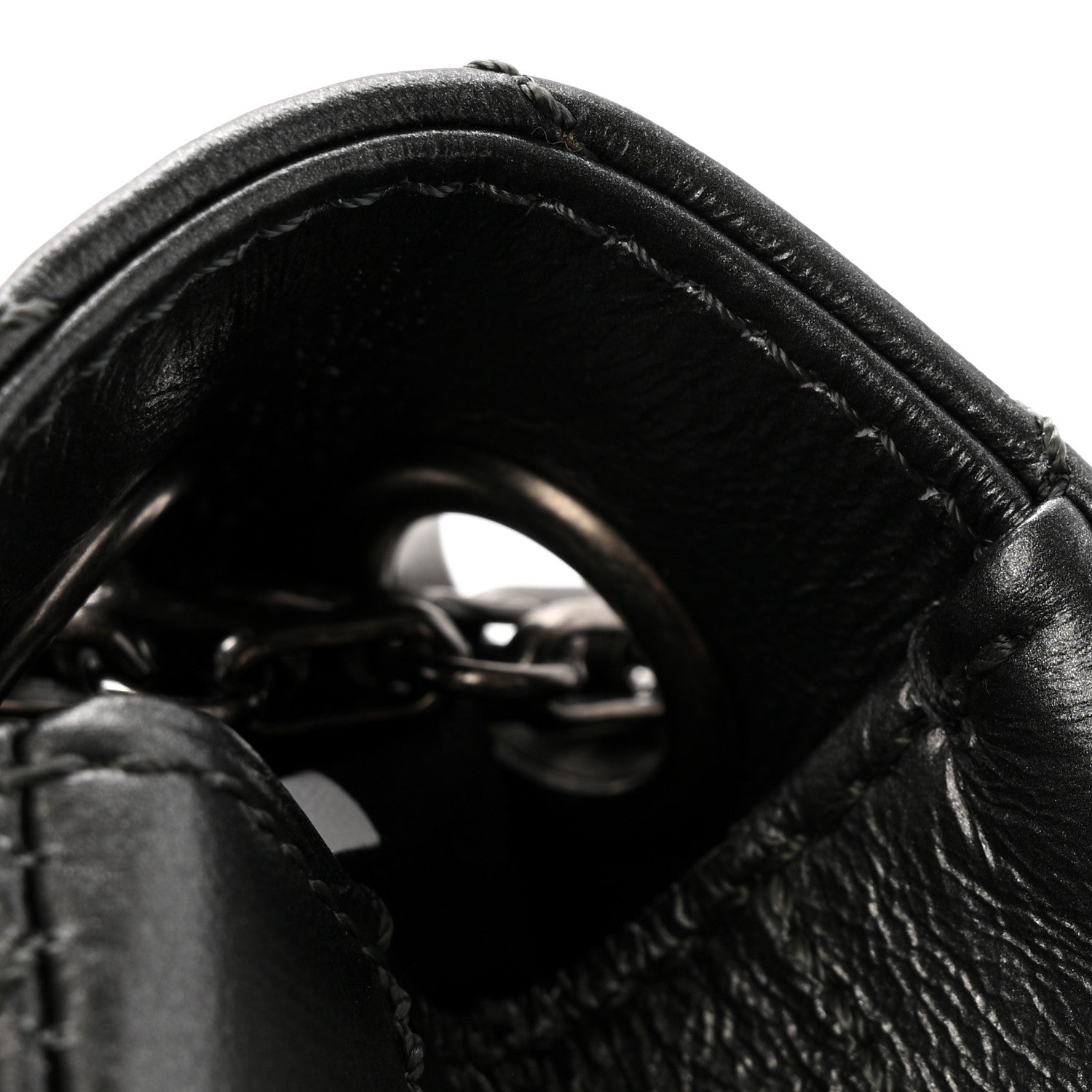 Metallic Aged Calfskin Chevron Quilted 2.55 Reissue Mini Flap Grey