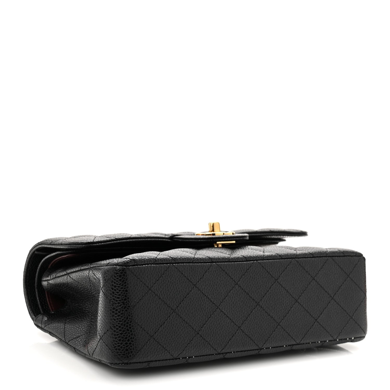 Caviar Quilted Small Double Flap Black