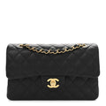 Lambskin Quilted Small Double Flap Black