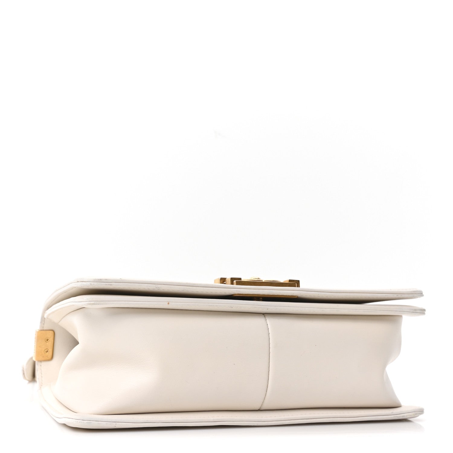 Caviar Calfskin Chevron Medium Boy Flap White