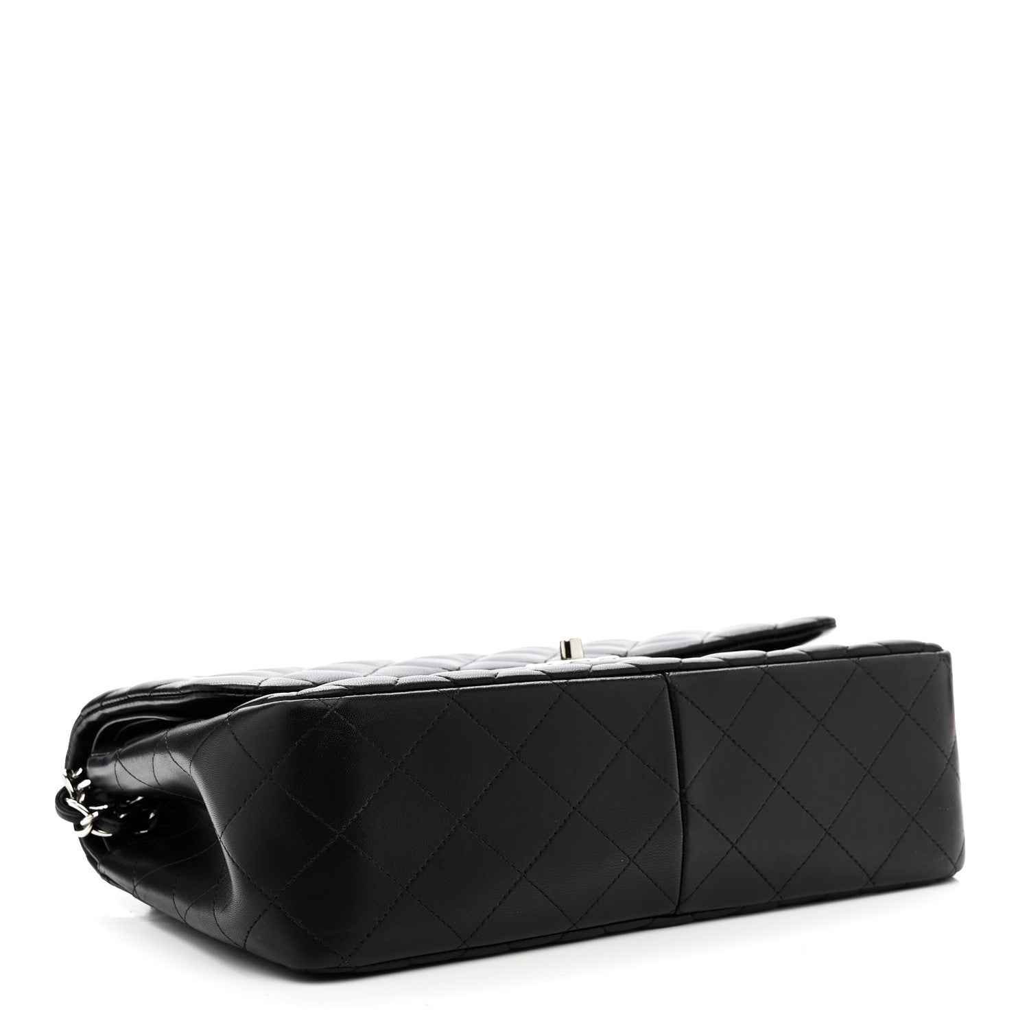 Lambskin Quilted Jumbo Double Flap Black