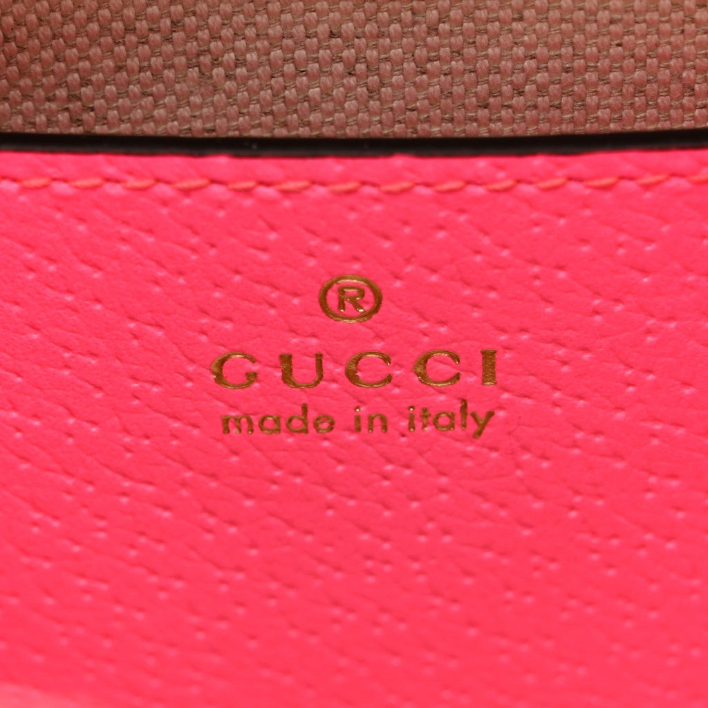GG Supreme Monogram Textured Dollar Calfskin Web Ophidia Small Crossbody Bag Beige Ebony Fuchsia