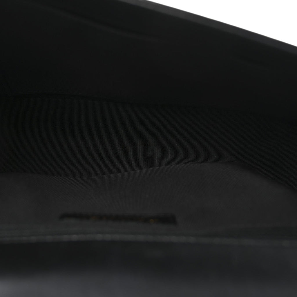 Iridescent Glazed Calfskin Quilted New Medium Boy Flap Black