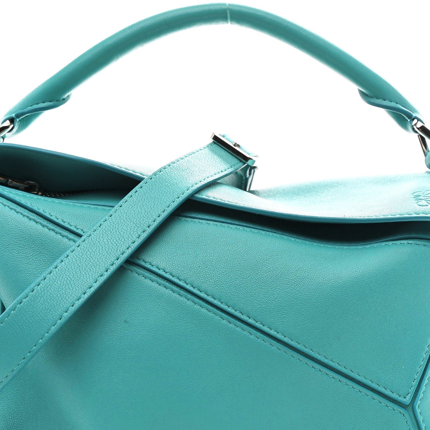 Nappa Lambskin Small Featherlight Puzzle Bag Aquamarine