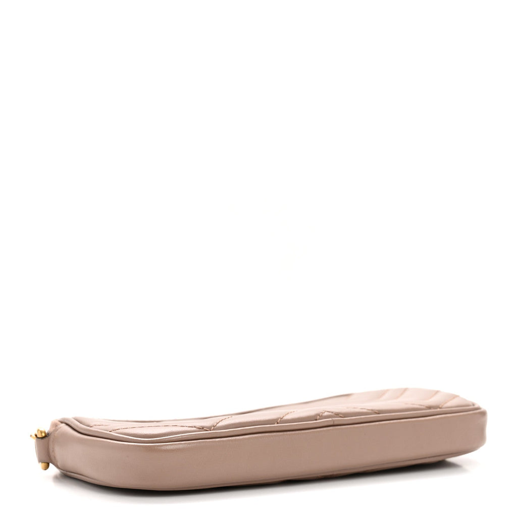 Calfskin Matelasse Mini GG Marmont Chain Crossbody Bag Porcelain Rose