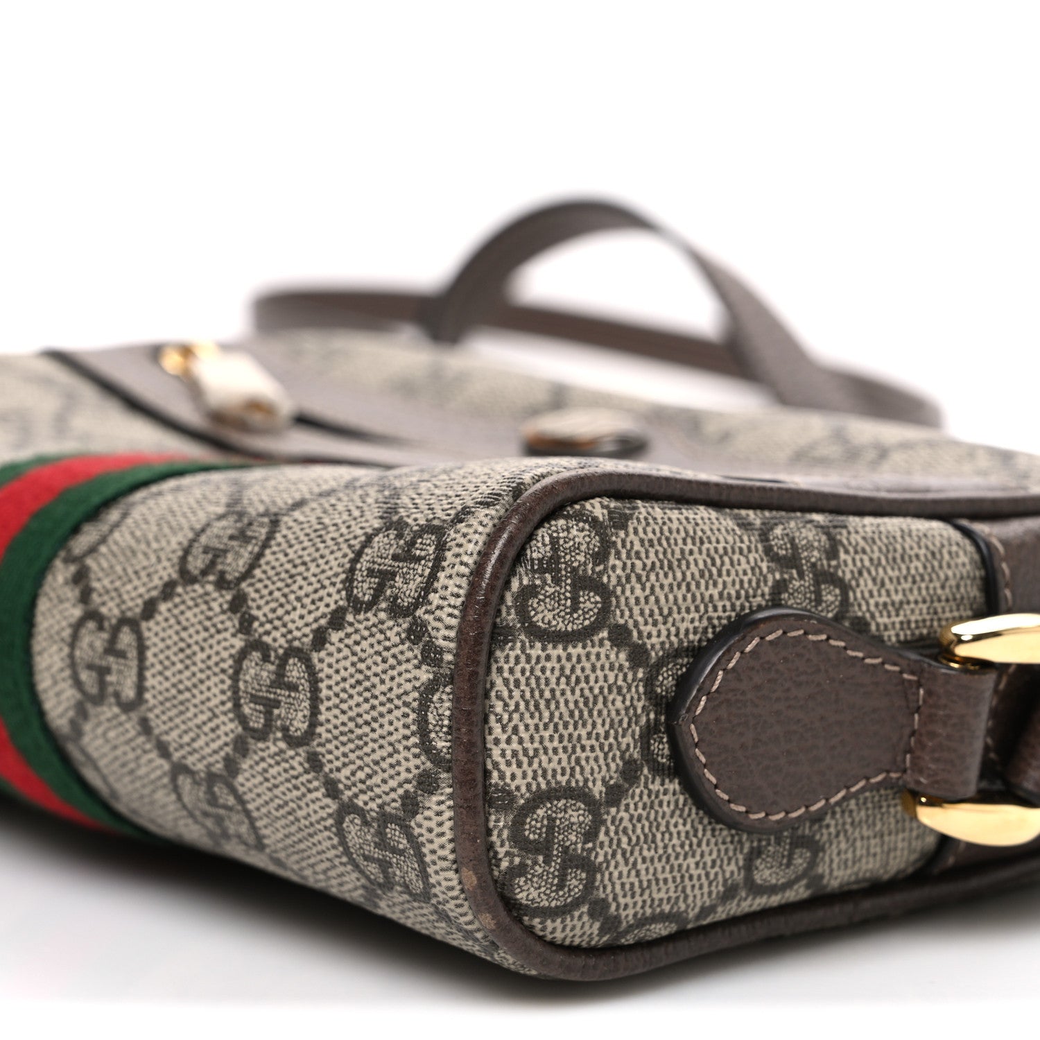 GG Supreme Monogram Web Mini Ophidia Shoulder Bag Brown