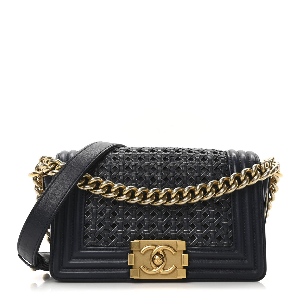 Sheepskin Braided Small Boy Reverso Flap Navy
