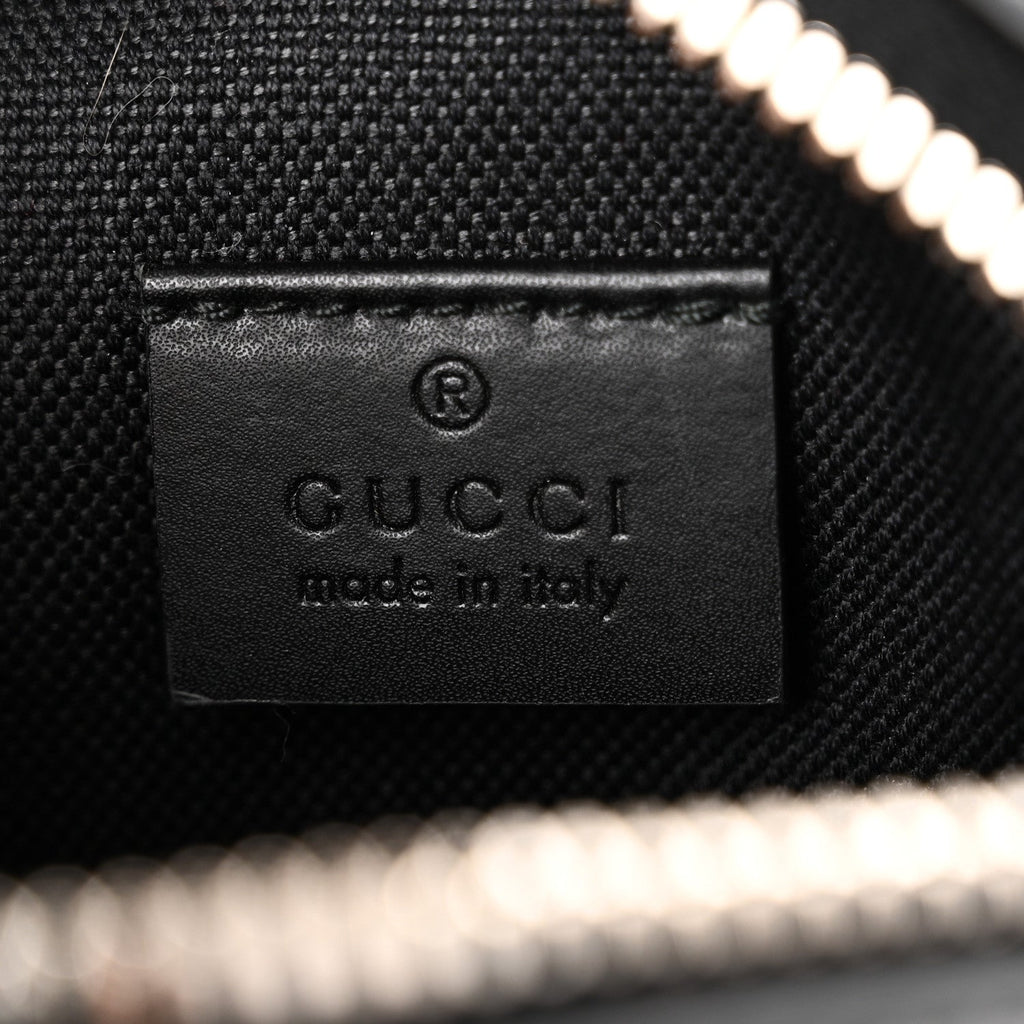 GG Supreme Monogram Appia Calfskin Web Small Camera Messenger Bag Black Grey