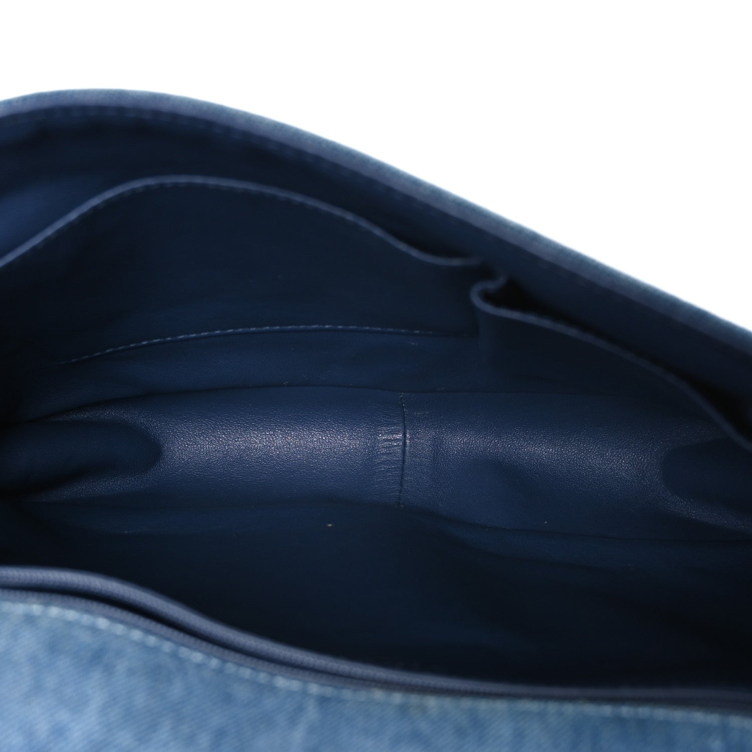 Denim Quilted Large Boy Flap Blue