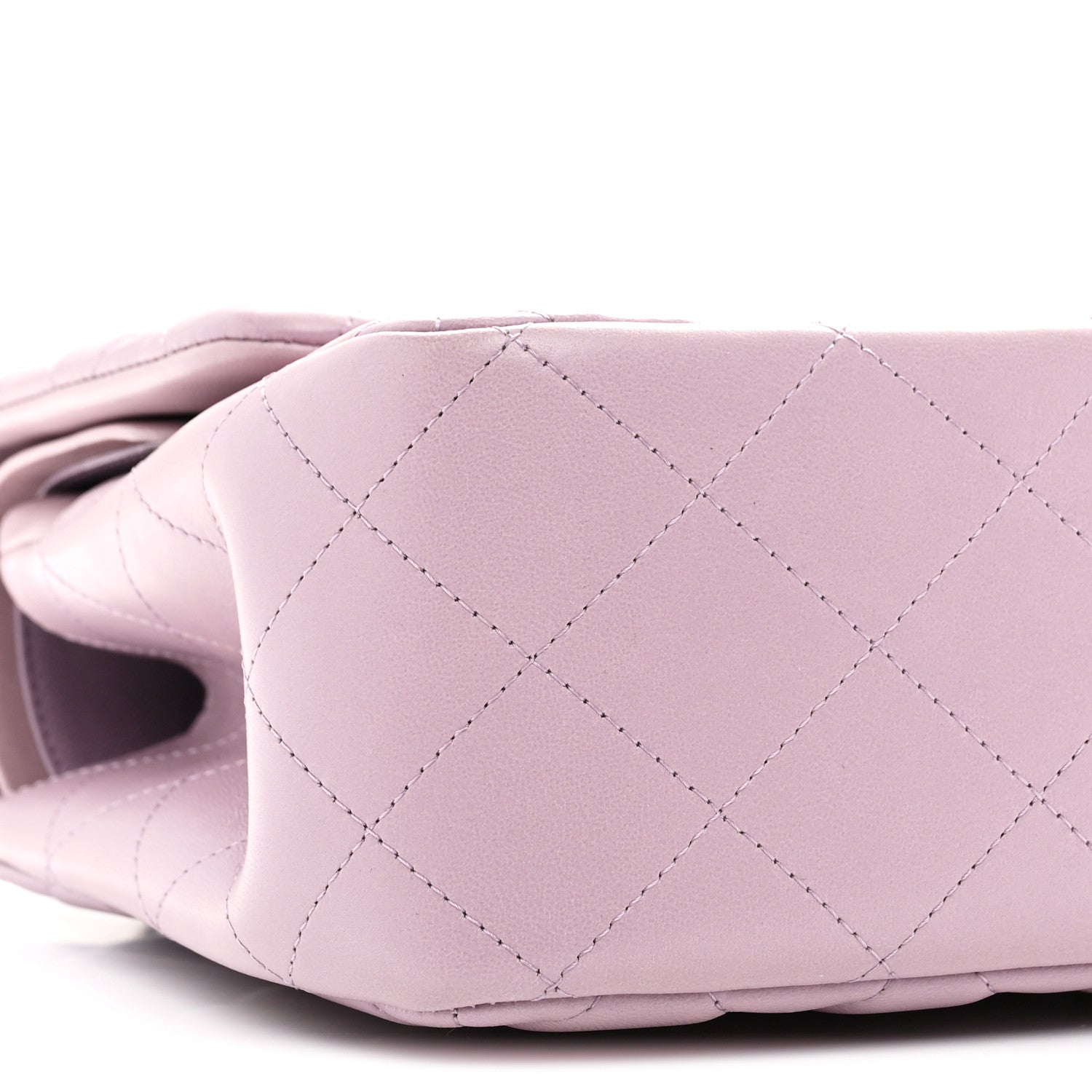 Lambskin Quilted Jumbo Double Flap Light Purple