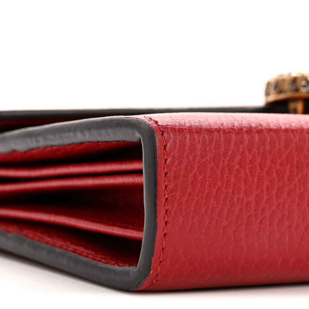 Calfskin Mini Dionysus Chain Wallet Hibiscus Red