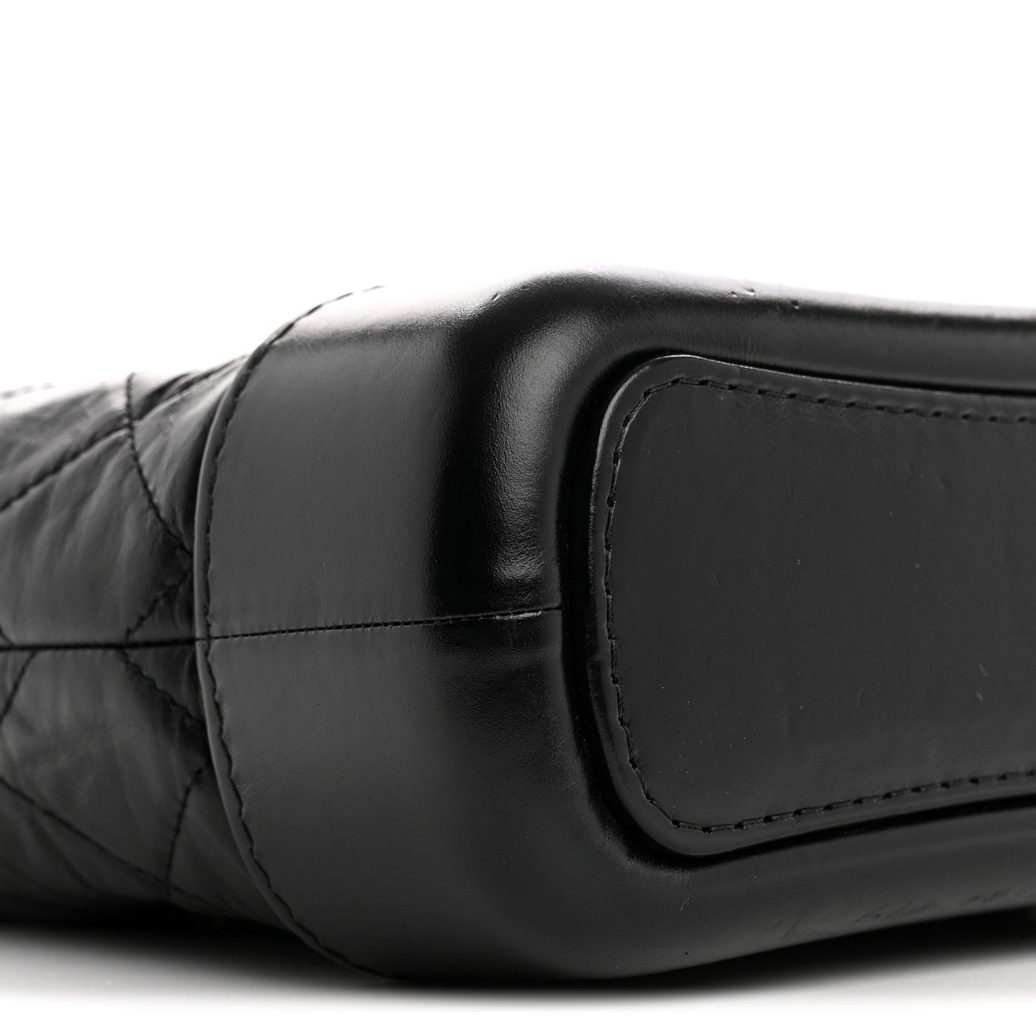 Aged Calfskin Quilted Small Gabrielle Hobo Black